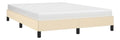 Polsterbett, Bett Bettgestell mit Lattenrost, Schlafzimmerbett Doppelbett mit Stutzbeinen, Bettrahmen Schlafzimmermobel, Creme 140x190cm Stoff