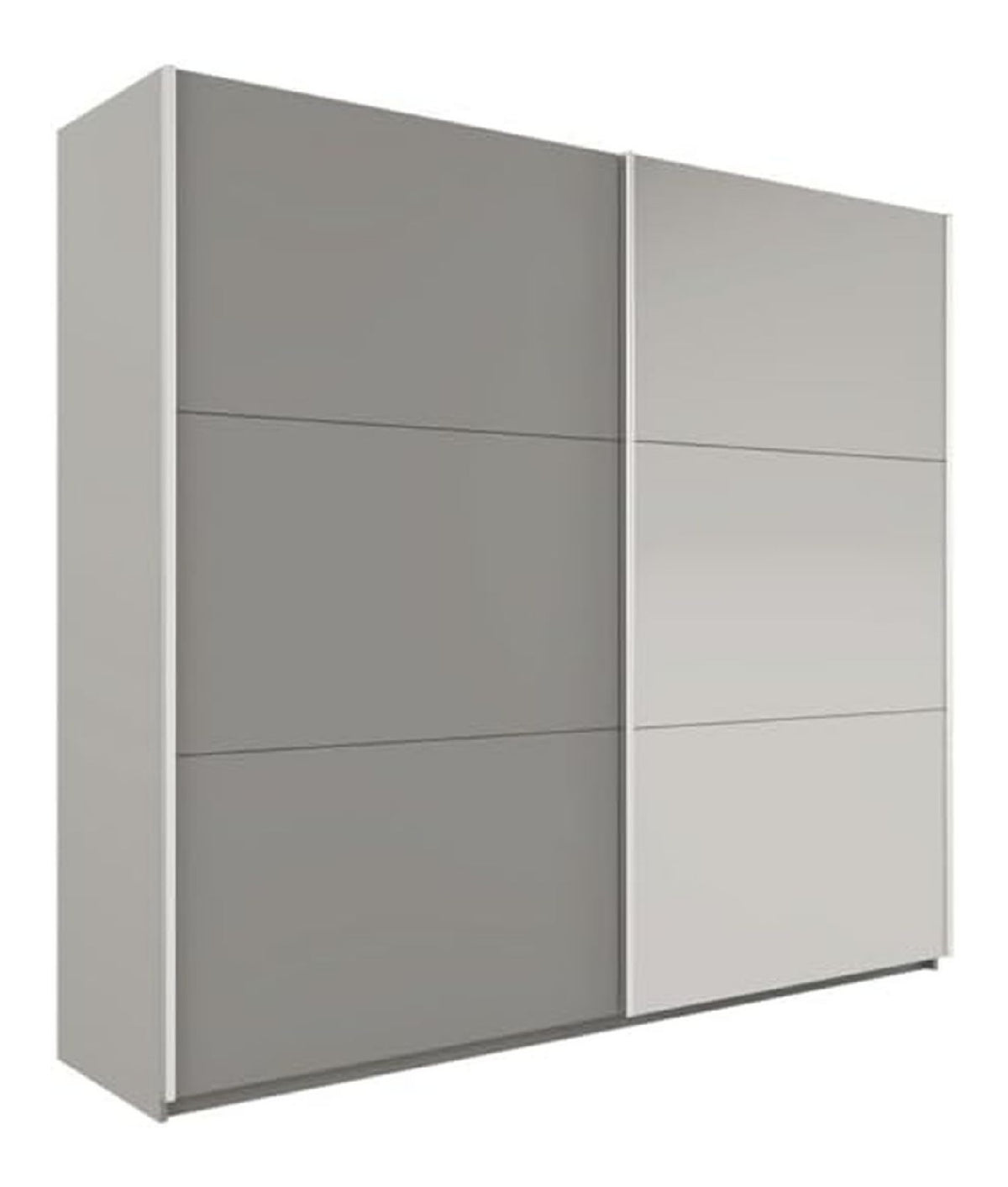 Kleiderschrank IGO, 200 cm Tur, Garderobenschrank, Schlafzimmermobel, Schlafzimmer (Platinium/Platinium + Spiegel)