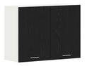 Hangeschrank Kuche 80 x 31 x 60 cm Schwarz Eichen-Optik Holzwerkstoff zur Aufbewahrung von Kuchenutensilien Wandhalterung mit 2 Turen