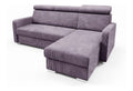 LIKMA Hellviolett Ecksofa Mako L-Form 213x165 cm mit Schlaffunktion (190x125 cm) Eckcouch mit Bettkasten und Verstellbare Kopfstutzen Wohnlandschaft Bettsofa mit Stauraum Polstermobel Sofa 3 Sitzer