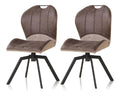 KHG 2er-Set Esszimmerstuhle drehbar dunkelgrau, LED, fur Esszimmer