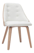 Miliboo Designer-Stuhl aus Zwei Materialien wei und helles Holz Fluffy