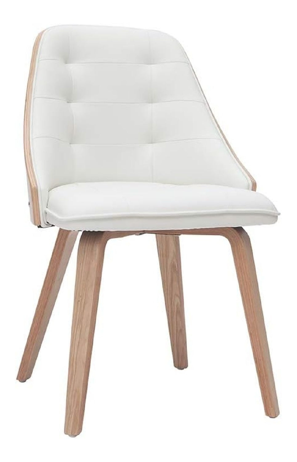 Miliboo Designer-Stuhl aus Zwei Materialien wei und helles Holz Fluffy