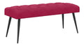 Sitzbank, Velours, Bordeaux, 110 x 40 x 46 cm