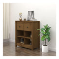 Sideboard Honigbraun aus massivem Kiefernholz 70x35x80 cm mit 2 Schubladen und 4 Fachern, Stauraum Mobel fur Wohnzimmer, Esszimmer, Flur, Kuche, modernes Landhausstil Design
