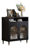 Sideboard-Buffet-Schrank, Schwarzer Kuchenschrank mit Schubladen, Kuchenbuffet aus Holz Buffetschrank mit Stauraum, Aufbewahrungsschrank fur Esszimmer, Wohnzimmer(60cm/23.6in)