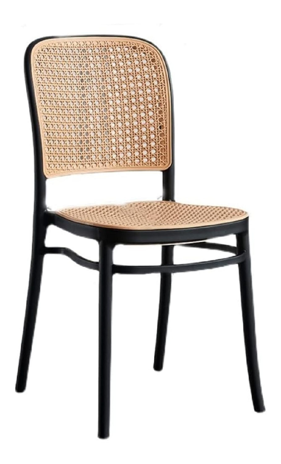 Stuhle fur Esszimmer, Rattan-Esszimmerstuhle, moderner Kunststoff fur Kuchenmobel, Zuhause, stapelbarer Schreibtisch und Stuhl, einfacher Rattan-Esszimmerstuhl mit Ruckenlehne fur den Au enb