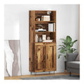 Highboard 2-teilig aus Altholz Holzwerkstoff mit viel Stauraum und Haarnadelbeinen modernes Sideboard Cabinet fur ESS- und Wohnzimmer als Kitchen Storage Cabinet und Buffet Cabinet mit