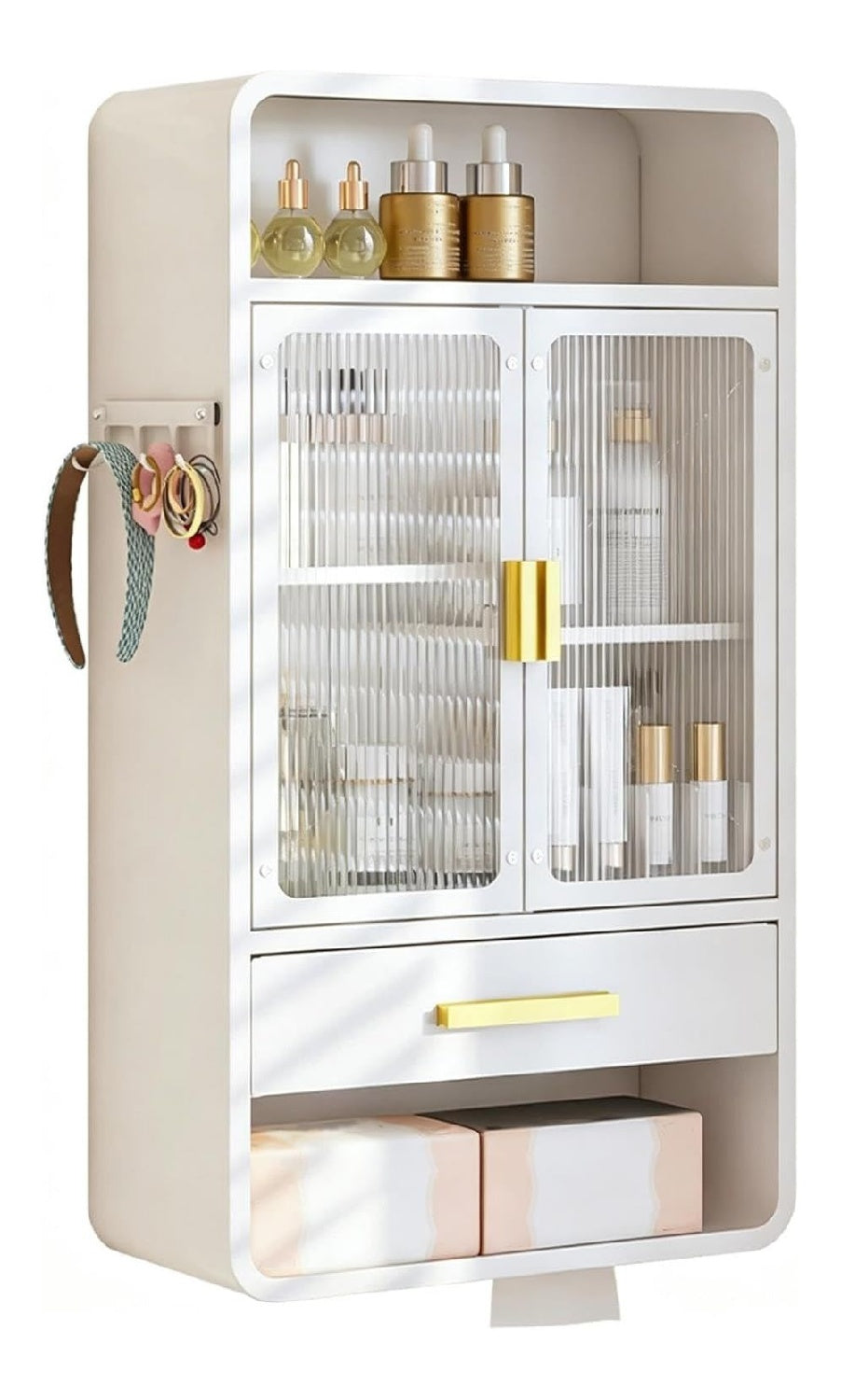 Wandschrank Bad Kohlenstoffstahl, Acryltur Wasserdicht Schrank Bad