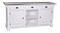 Landhausstil Theke Wei /Silber 191 x 68 x H. 95 cm - Massivholz Thekentisch mit verzinkter Tischplatte