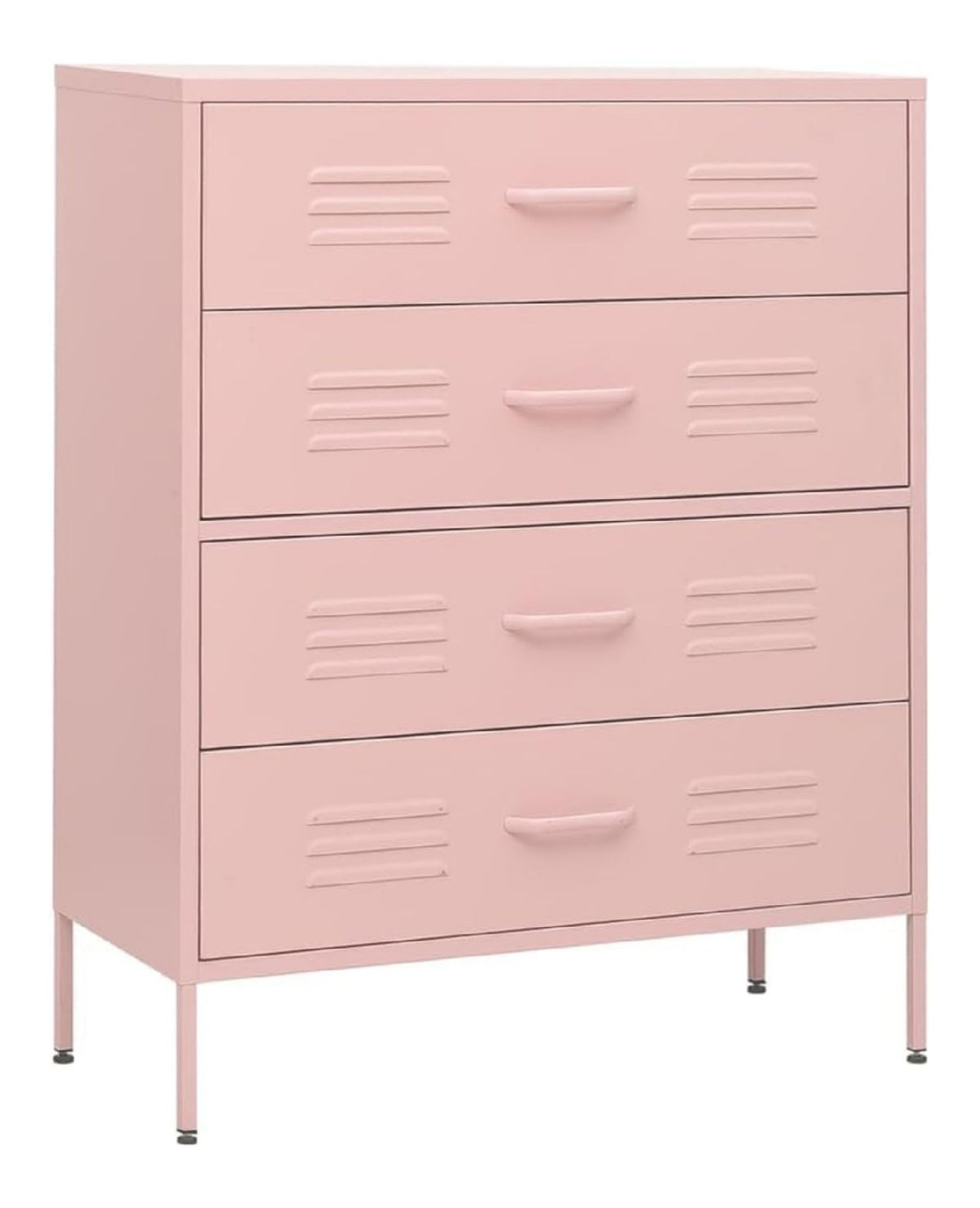 Komoda mit Schubladen, Rosa, 80 x 35 x 101,5 cm, Stahl