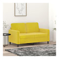 2-Sitzer-Sofa, gelb, 120 cm, aus Samt, Gartensofa, Schlafsofa, Wohnzimmer, Sofa, Au ensofa, Terrassenmobel