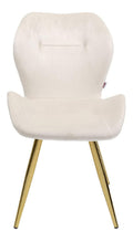 Design Stuhl Viva, Creme, Esszimmerstuhl, Polsterstuhl, Samtoptik, 47cm Sitzhohe, 82x50x59 cm (H/B/T)