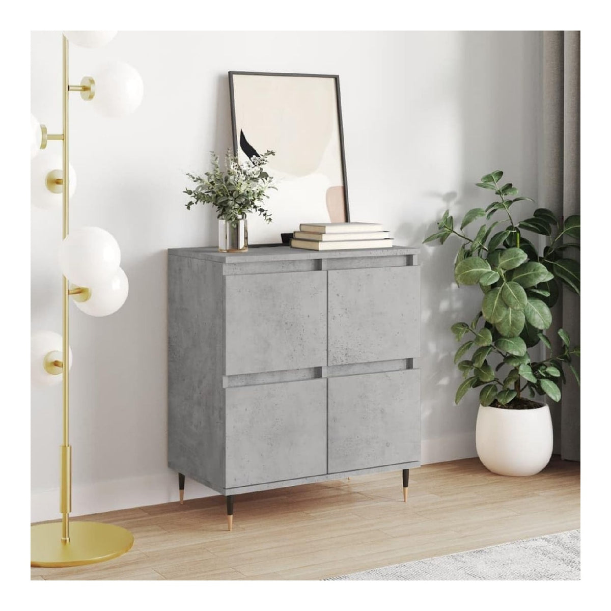 Schranke & Aufbewahrung, Buffets & Sideboards, Heim-Sideboard, Betongrau, 60 x 35 x 70 cm, Holzwerkstoff
