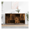 Sideboards 2 STK Rauchereiche Holzwerkstoff, 120x35x70 cm, Kuchen- und Wohnzimmermobel, Buffet Schrank mit viel Stauraum fur Kuche und Esszimmer