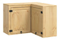 Eckschrank fur Kuche, Hangeschrank mit Regal, Honigtur, 80 x 80 x 60 cm, massives Kiefernholz