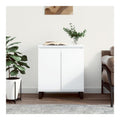 Sideboard Wei 60x35x70 cm aus Holzwerkstoff mit Stauraum und Eisenbeinen, Beistellschrank als Kommode fur Wohnzimmer, Schlafzimmer oder Flur