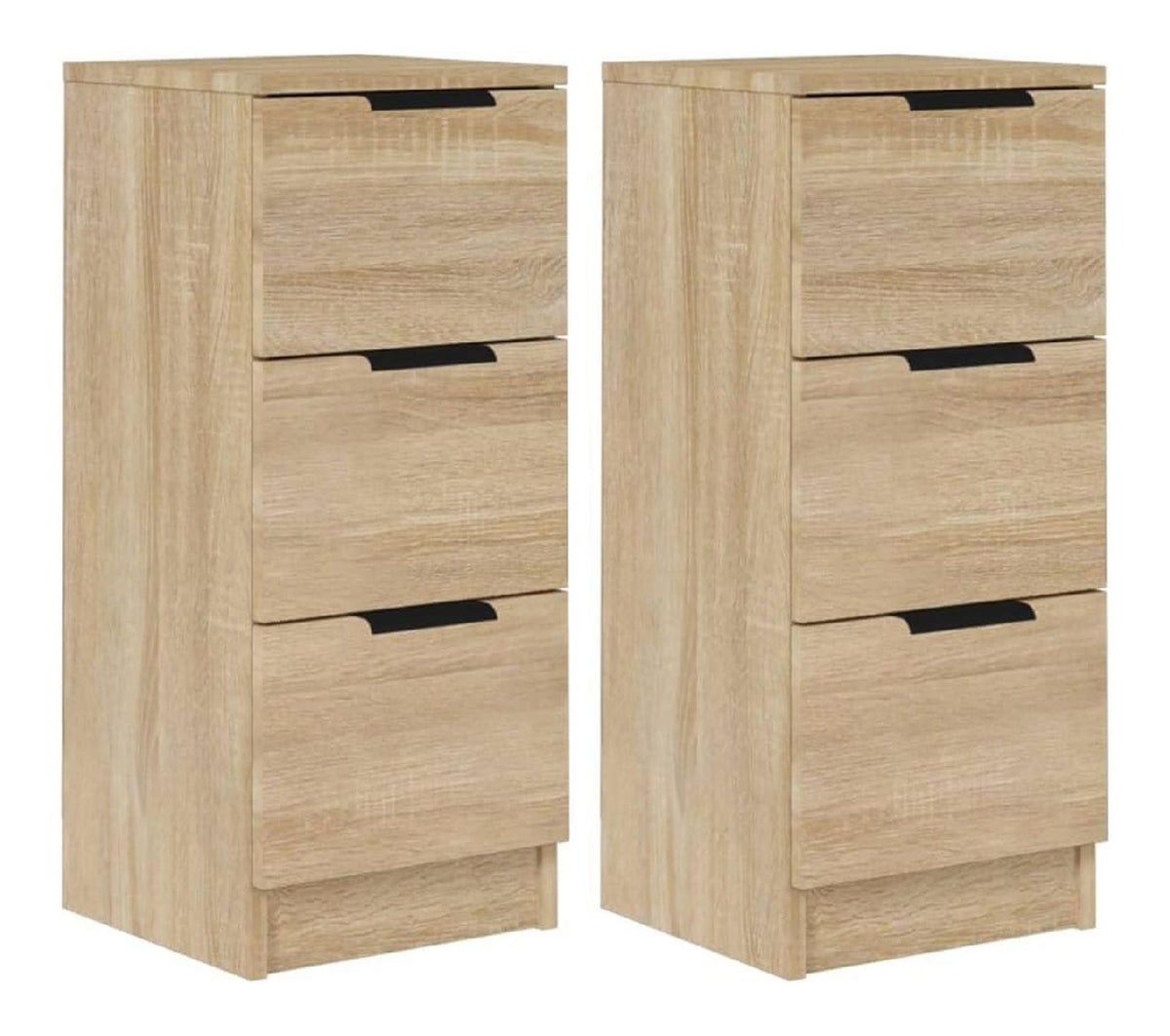 Buffet Bahut Kommode Schrank Aufbewahrungsschrank Organizer Kuche Wohnzimmer 2 Stuck Sonoma 30 x 30 x 70 cm Holz Braun 02_0036802