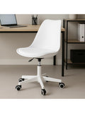 Ergonomischer Burostuhl mit gepolstertem Sitz und Hohenverstellung in Weiss