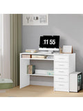 Schreibtisch 108 x 50 cm mit funf Schubladen in Weiss
