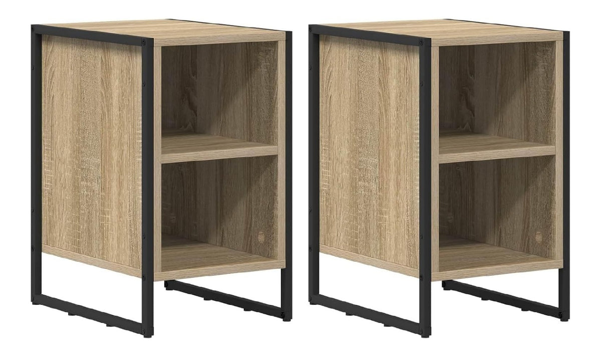 Nachttisch 2er Set 39,5x30x50 cm Sonoma Holzwerkstoff