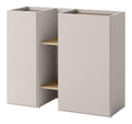Kommode Sigma 2D SG07 mit 2 Turen und 2 offenen Regalen, innen 4 Facher, Turkommode, Highboard, Anrichte, Sideboard (Cashmere/Truffel + Eiche Hell)