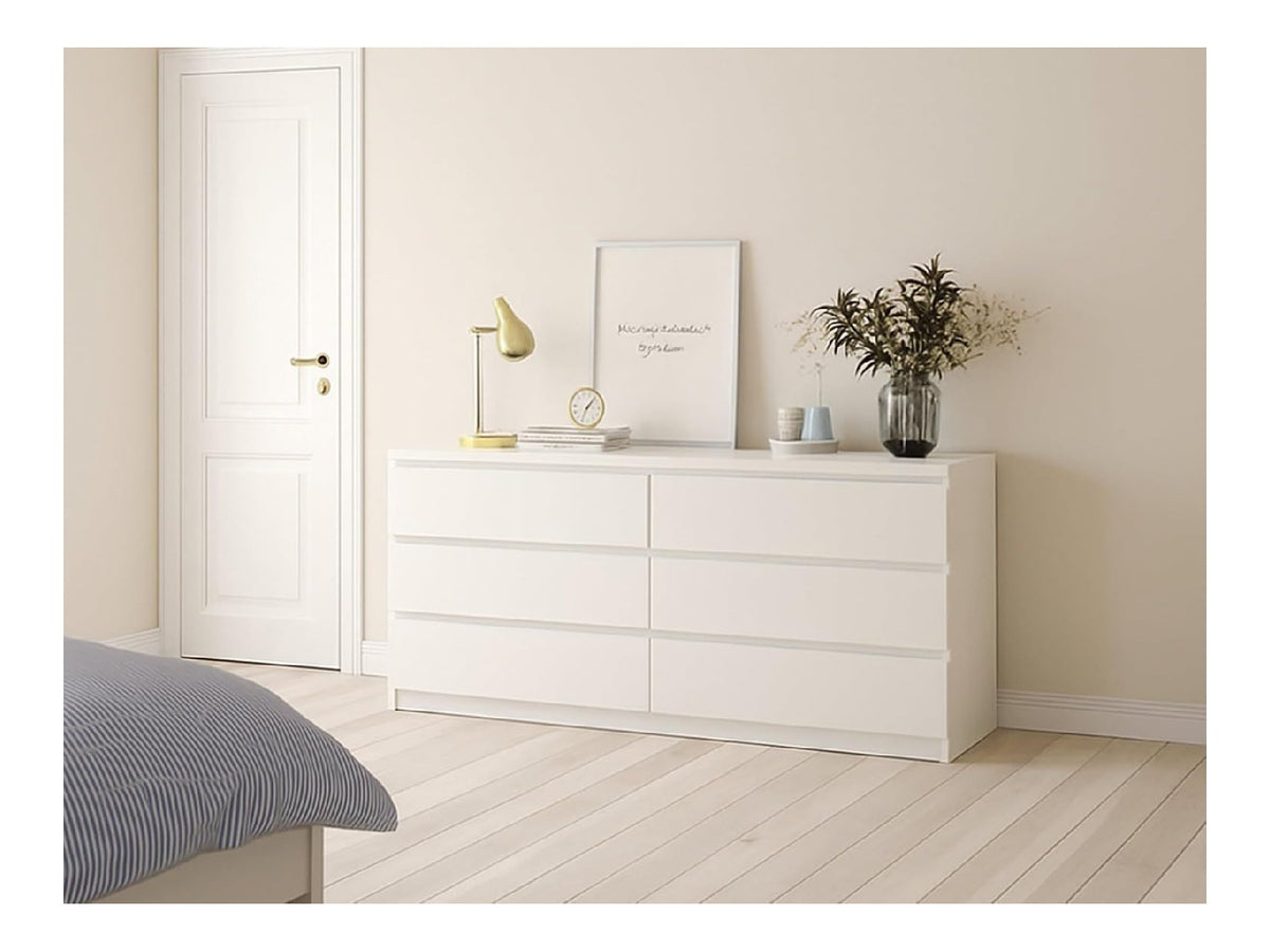 Kommode Giselle, Wohnzimmerbuffet, Wohnzimmer-Sideboard, Moderne K?chen-Speisekammer, 154x50 h70 cm, Wei?