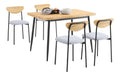 Essgruppe mit 4 Stuhlen, ergonomisch & kompakt, 110 x 76 x 70cm