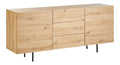 Modernes Sideboard heller Holzfarbton mit 3 Schubladen und 2 Turen Kenora