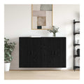 Wandmontierte Schranke 2er-Set, Schwarz Eichen-Optik, 69.5x34x90 cm, Holzwerkstoff, mit 4 Turen, Modernes Sideboard Buffet Cabinet fur Wohnzimmer, Esszimmer und Kuche