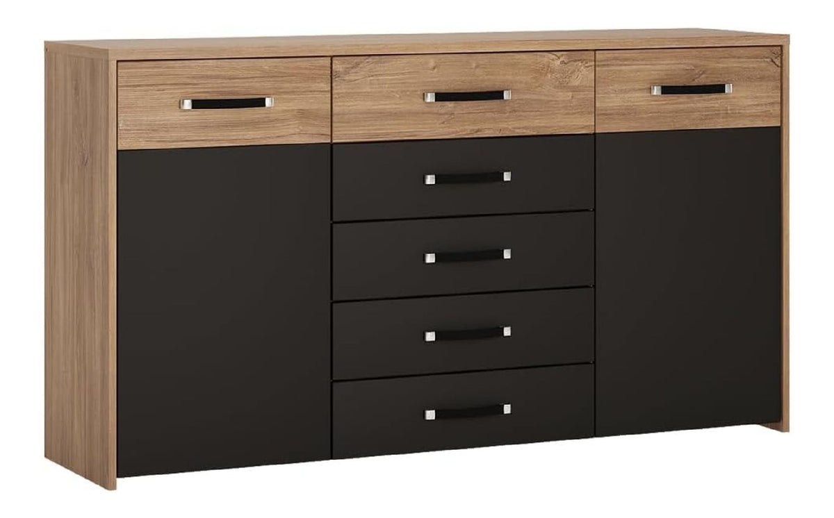 Sideboard, Eiche mit schwarz matt
