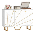 Sideboard mit verstellbaren Regalboden, Wei -Marmor-Optik
