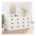 Beistelltisch Schranke Buffet Schranke Kuche Schranke Sideboards 2 STK. Wei Holzwerkstoff fur Wohnzimmer, Esszimmer und Kuche