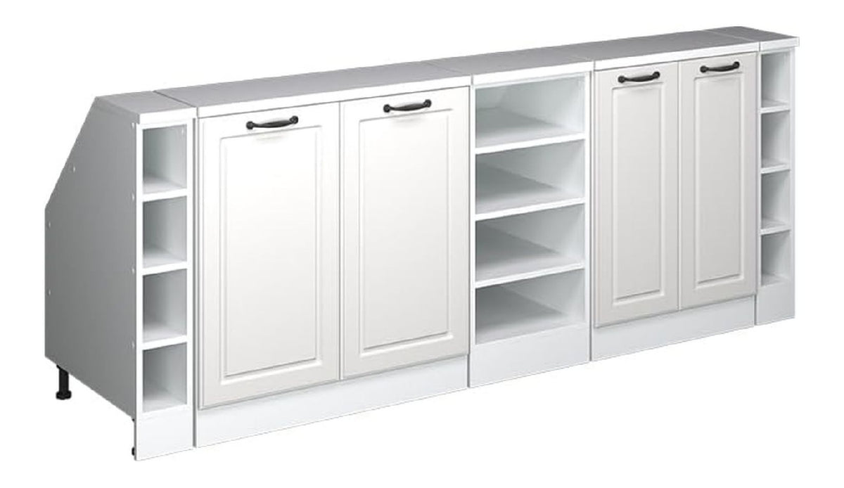 Kuchenschrank fur Dachschragen R-Line, Wei Landhaus, 210 cm