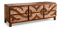 Mienloco Vintage Sideboard aus recyceltem Teakholz - Handgefertigte Kommode im Used Look - Massives Unikat Mobel - 150 cm Holz Kommode/TV-Board