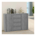 Sideboard Grau Sonoma 88x30x65 cm, Holzwerkstoff, Buffet Cabinet mit 4 Schubladen, Esszimmer Schrank mit Stauraum fur Wohnzimmer