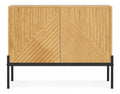 Sideboard 100 cm 2 Turen Metallbeine Linien-Design Kommode