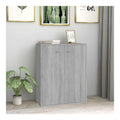 Sideboard Grau Sonoma 60x30x75 cm Holzwerkstoff Schrank Wohnzimmer Kuche Buro Standregal mit 2 Facher Stauraum Mobel Vintage Turschrank Dekoration