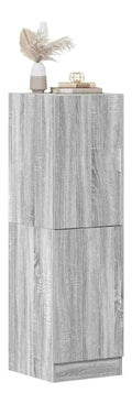 Kuchenschrank Grau Sonoma, Holzwerkstoff, 38x41,5x131,5 cm, freistehendes Kuchenmobel fur Geschirr, Topfe und Kuchenutensilien