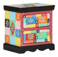 Nachttisch 2 STK. Mehrfarbig 40 x 35 x 45 cm Massivholz Mango,Nachttische,24.45kg-4017565