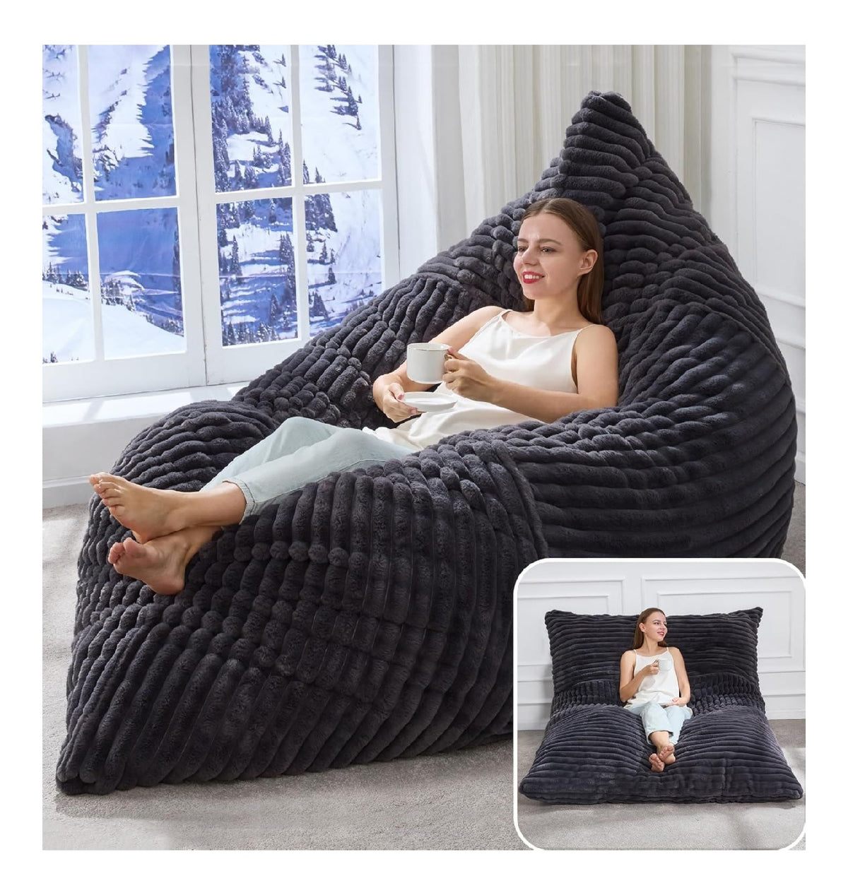 Hobestluk 3-in-1 Sitzsack-Sofa, gro und wandelbar