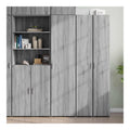 Highboard Grau Sonoma Holzwerkstoff 45x42,5x185 cm mit Stauraum, Sideboard Buffet Cabinet, Kitchen Sideboard, Storage Cabinet, Credenza fur Wohnzimmer und Esszimmer