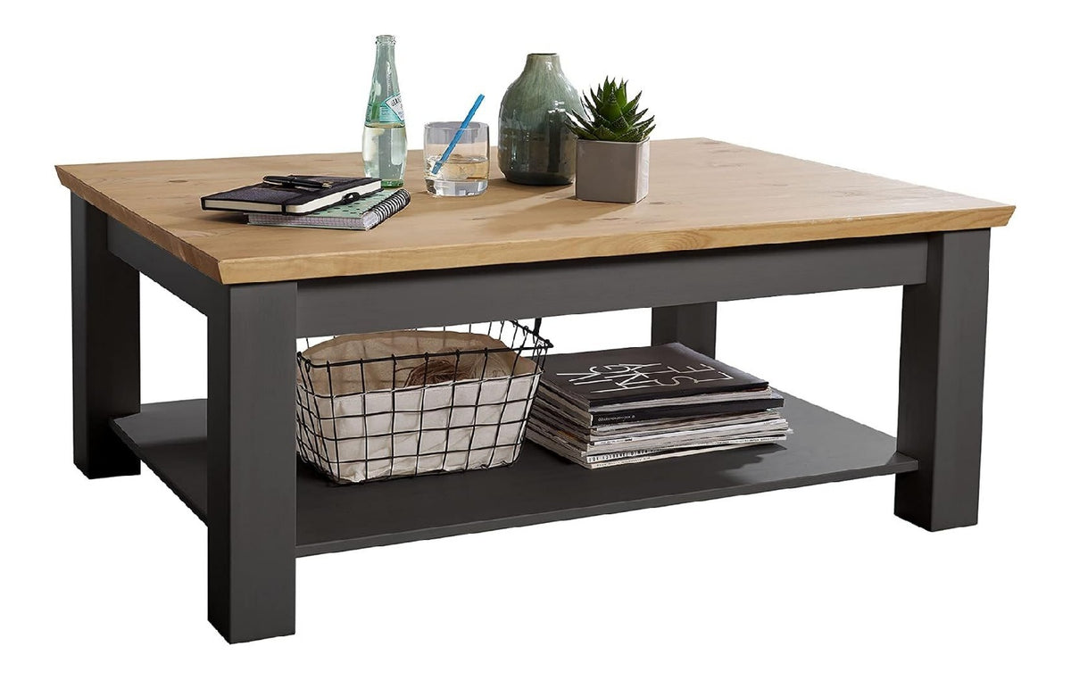 Couchtisch in Kiefer massiv grau Beistelltisch (BxHxT 110x45x75 cm)
