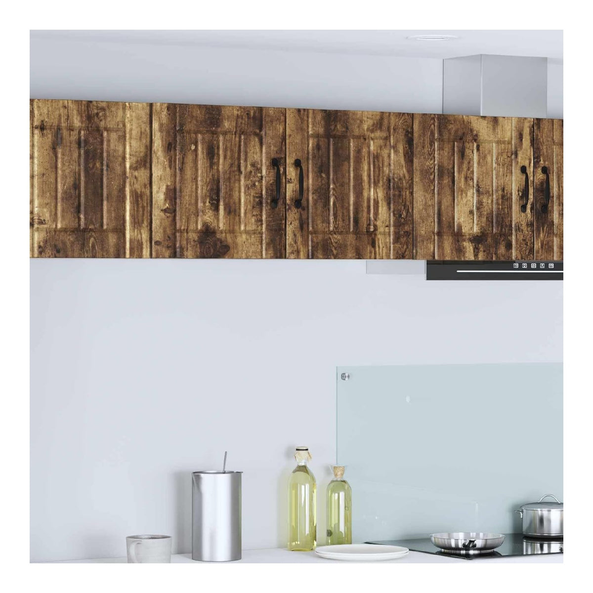 Wandschrank Lucca Geraucherte Eiche, Holzwerkstoff, 80 x 31 x 40 cm, 2 Turen 2 Regale Kuchenmobel inklusive Stauraum fur Tafelgeschirr Vorratsmobel und Hangeschrank fur ruhigen Lauf