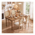 4er Set Esszimmerstuhle Rattan Ovalrucken, Beige