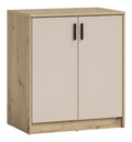 Preisbrecher Kommode Nelly - Moderne Kommode mit 2 Turen & verstellbaren Boden, Artisan Eiche/Cashmere, 74x86x50 cm - Ideal fur Wohnzimmer, Schlafzimmer & Flur