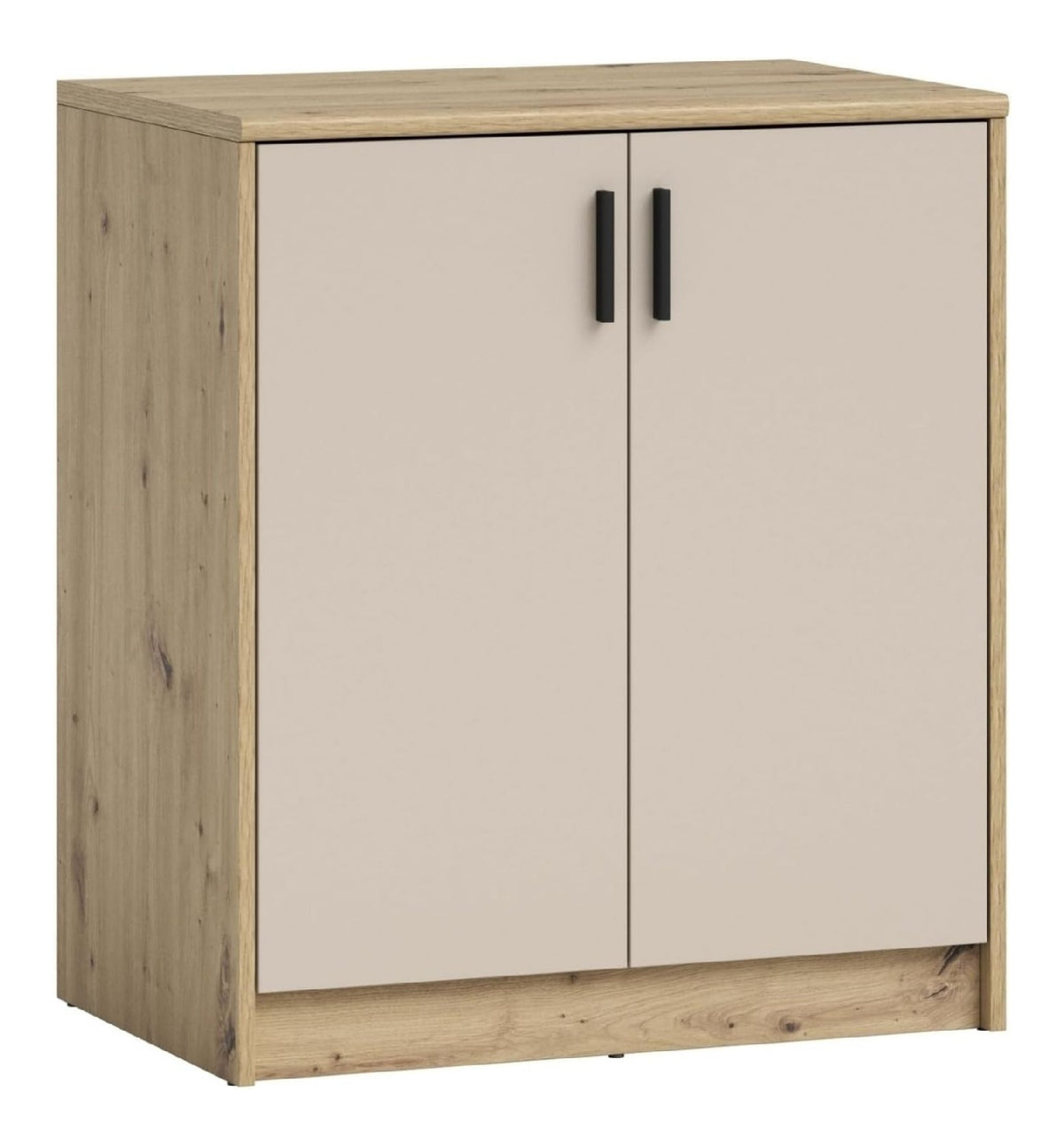 Preisbrecher Kommode Nelly - Moderne Kommode mit 2 Turen & verstellbaren Boden, Artisan Eiche/Cashmere, 74x86x50 cm - Ideal fur Wohnzimmer, Schlafzimmer & Flur
