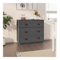 Sideboard Grau 80x40x75 cm Massivholz Kiefer,Grau,20KG