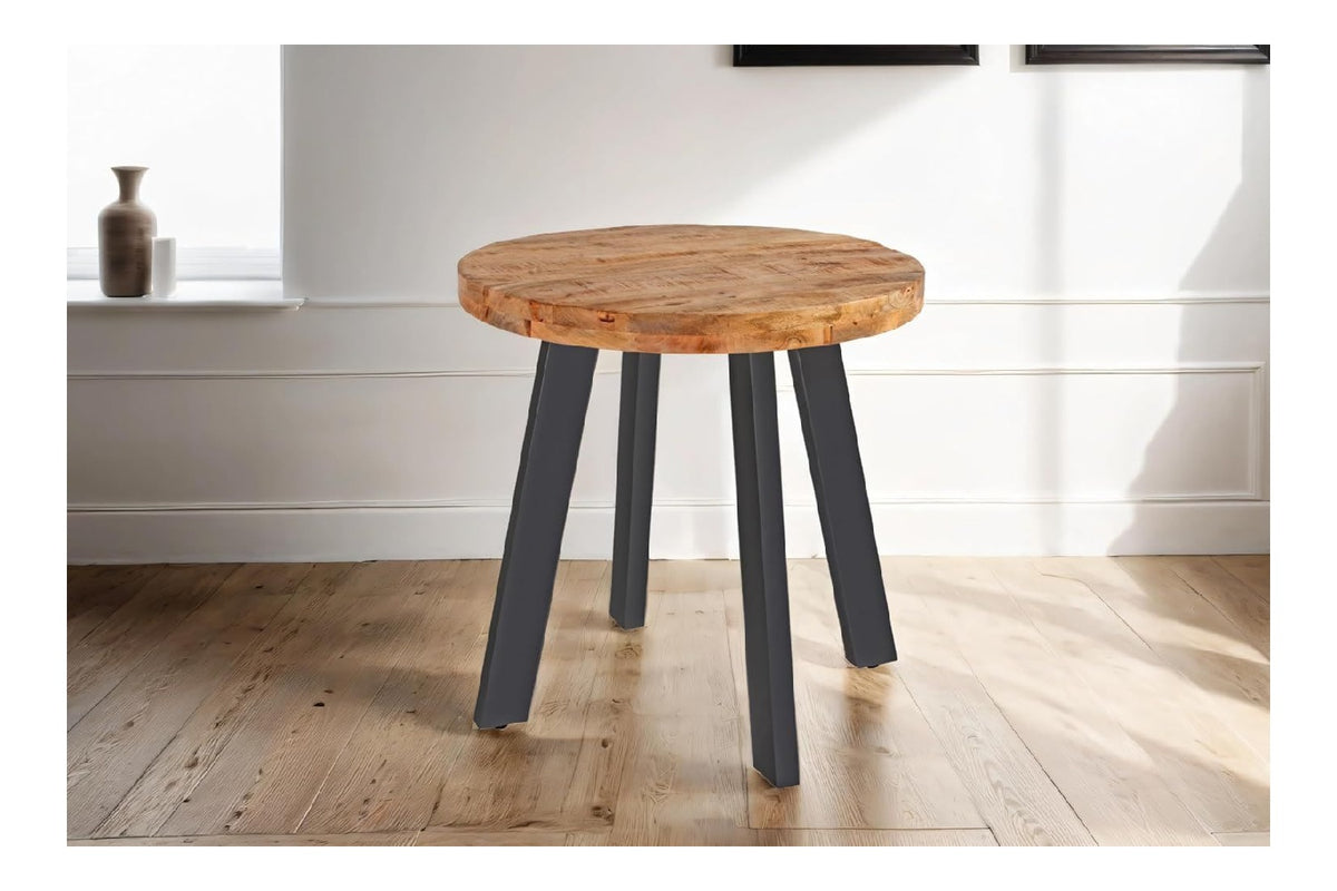 SAM Runder Esstisch Adelina 90 cm Mangoholz 4-Fu -Gestell schwarz
