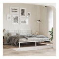 Bettgestell mit Kopfteil, Metall Wei , 200x200 cm, Robustes Schlafzimmer-Mobel, pulverbeschichteter Stahl, langlebig, ideal fur Matratzen